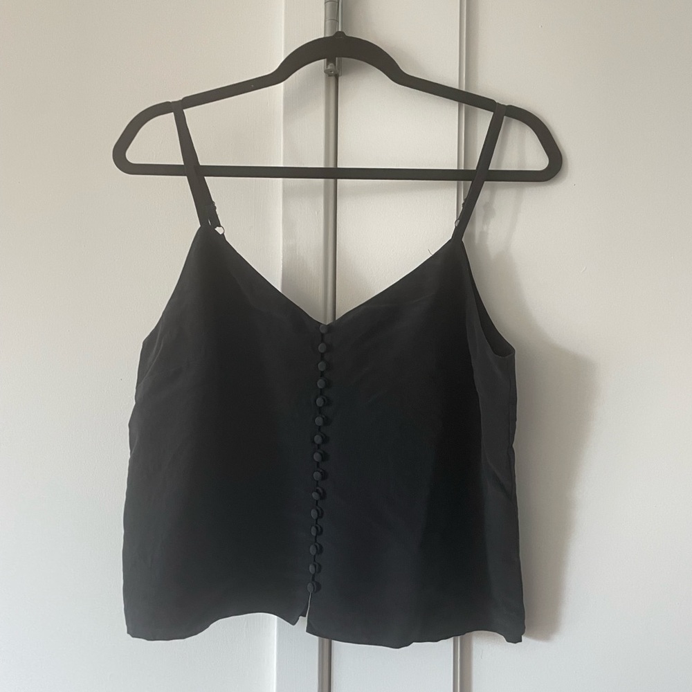 Black madewell button up crop tank